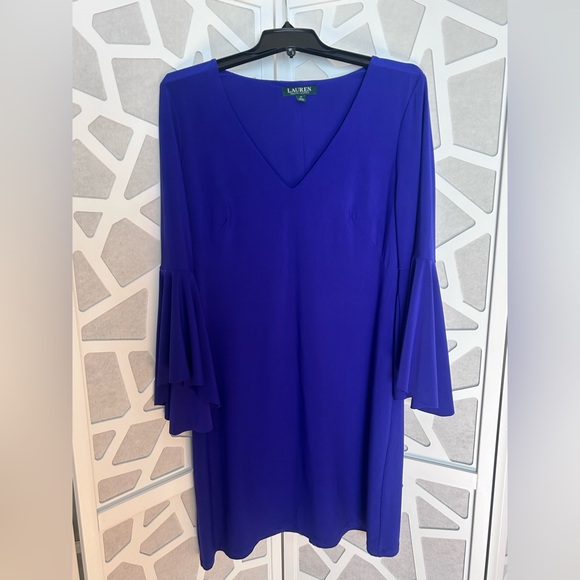 Ralph Lauren Royal Blue Long Sleeve Dress - Picture 1 of 4